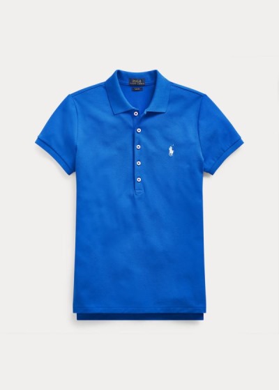 Camisa Polo Polo Ralph Lauren Mujer Azules - Slim Fit Stretch - DOXVK3805